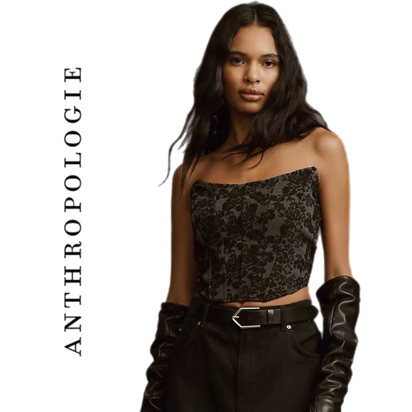 Anthropologie Strapless Seamed Corset Bustier Top XL - Picture 2 of 8